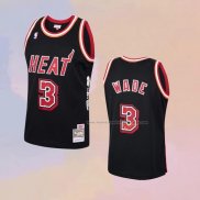 Camiseta Miami Heat Dwyane Wade NO 3 2006 Finals MVP Retro Negro