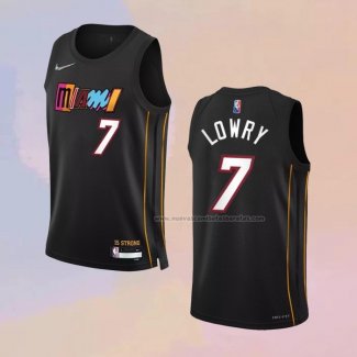 Camiseta Miami Heat Kyle Lowry NO 7 Ciudad 2021-22 Negro