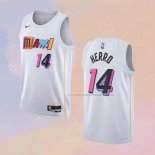 Camiseta Miami Heat Tyler Herro NO 14 Ciudad 2022-23 Blanco