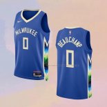 Camiseta Milwaukee Bucks Marjon Beauchamp NO 0 Ciudad 2022-23 Azul