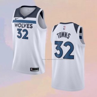 Camiseta Minnesota Timberwolves Karl-Anthony Towns NO 32 Association Blanco