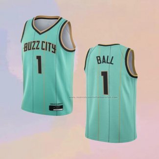 Camiseta Nino Charlotte Hornets LaMelo Ball NO 1 Ciudad 2020-21 Verde