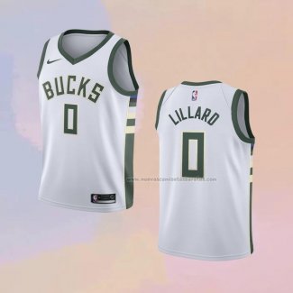 Camiseta Nino Milwaukee Bucks Damian Lillard NO 0 Association 2022-23 Blanco