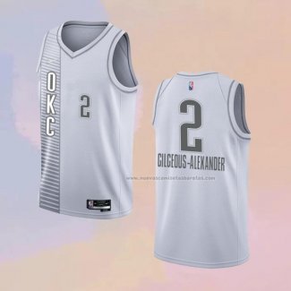 Camiseta Oklahoma City Thunder Shai Gilgeous-Alexander NO 2 Ciudad 2021-22 Blanco