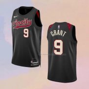 Camiseta Portland Trail Blazers Jerami Grant NO 9 Ciudad 2023-24 Negro