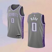 Camiseta Sacramento Kings Malik Monk NO 0 Ciudad 2022-23 Gris