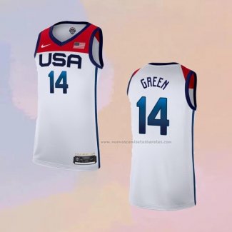 Camiseta USA 2021 Draymond Green NO 14 Blanco