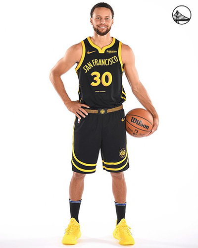 Camiseta Golden State Warriors Stephen Curry NO 30 Ciudad 2023-24 Negro